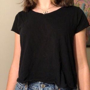 Black cropped vneck wild fable top from target.